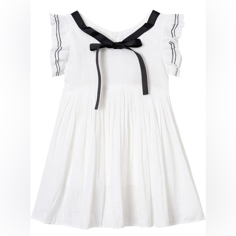 NWT’s Mud Kingdom Girls 5 White Dress, 100% Cotton